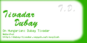 tivadar dubay business card